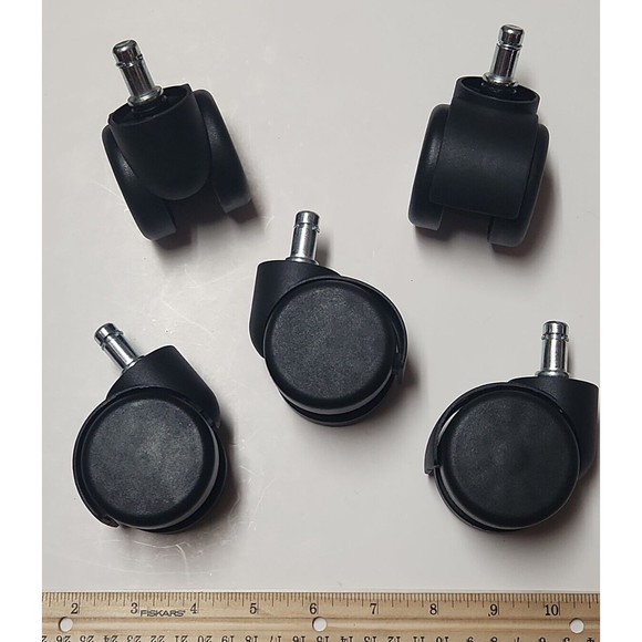 Office Gaming Chair Caster plastic Swivel Wheels Replacement    2"  Set of 5 - Picture 1 of 3